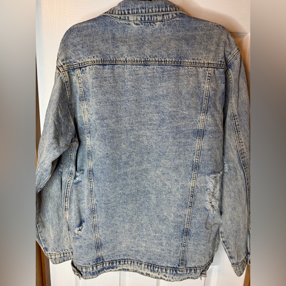 Umgee Distressed Denim Blue Jean Jacket Size: L - Picture 11 of 14